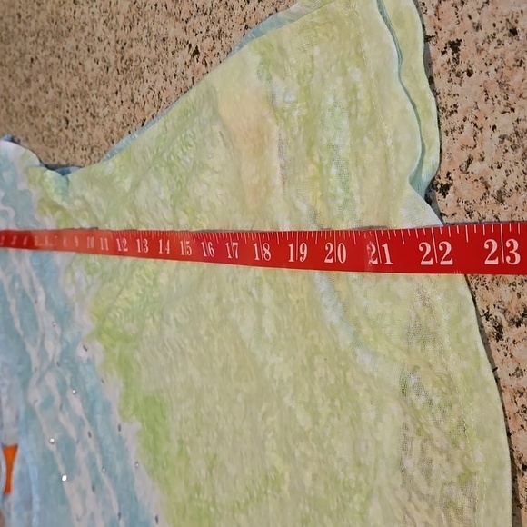 ♥️5 for $25♥️ Hearts of Palm Cap-Sleeved Tee Tropical Colors Women size XL - Picture 10 of 10